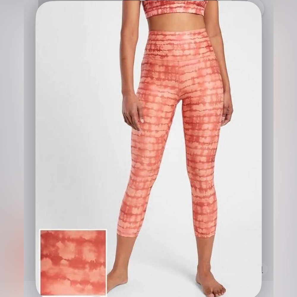 NWT ATHLETA Elation Printed Tahiti Island Coral UHR Capri PLUS SZ 2X $79